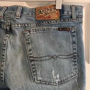 Lucky Brand Lil Maggie Cropped Destroyed Jeans 31